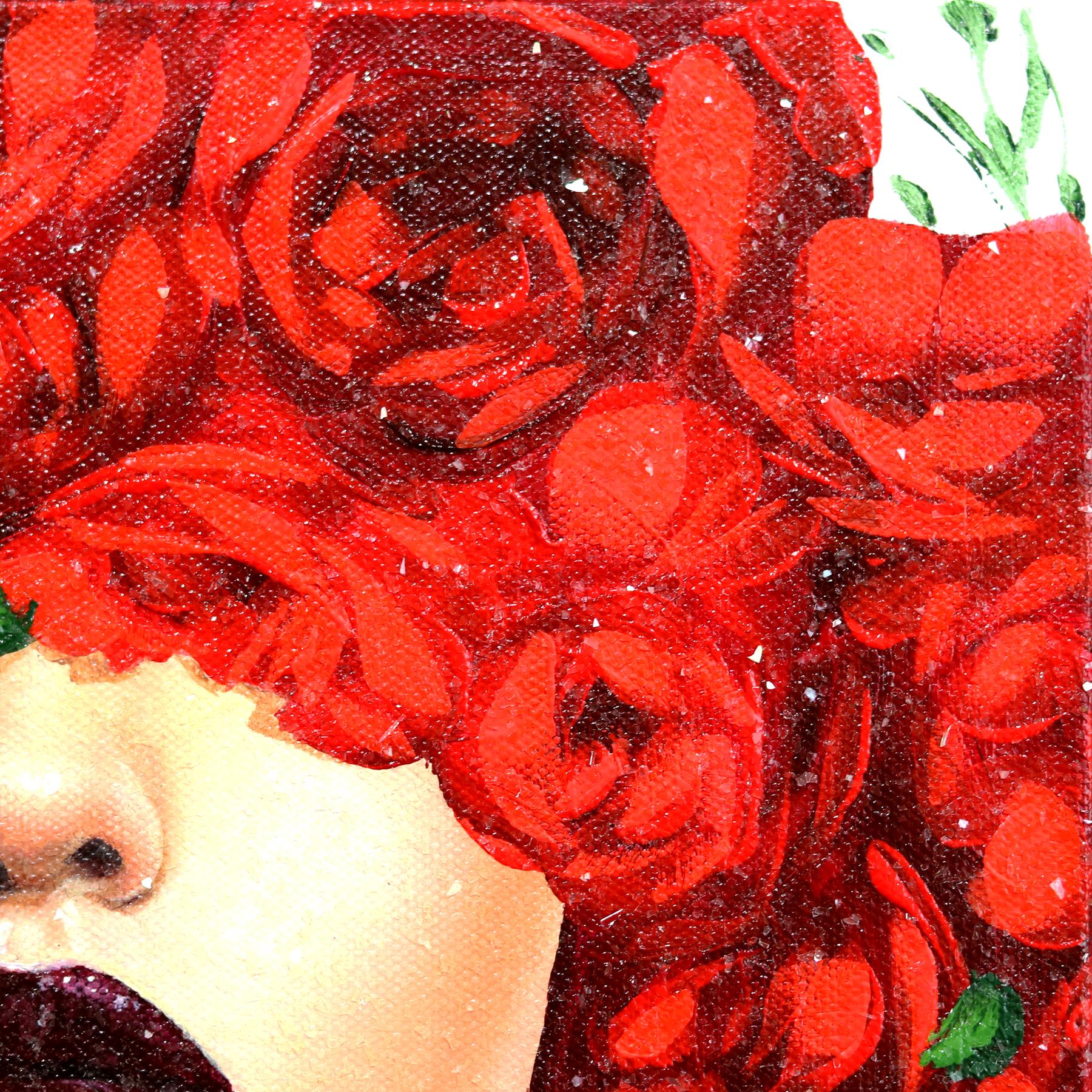 Rose rosse 1  -  Opera d'arte figurativa originale di Sally K in vendita 4