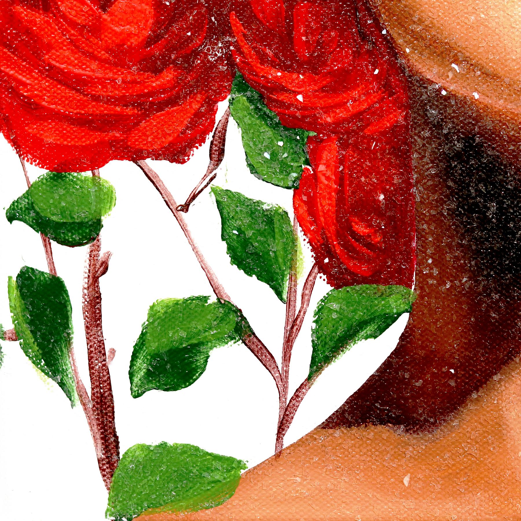 Rose rosse 1  -  Opera d'arte figurativa originale di Sally K in vendita 5
