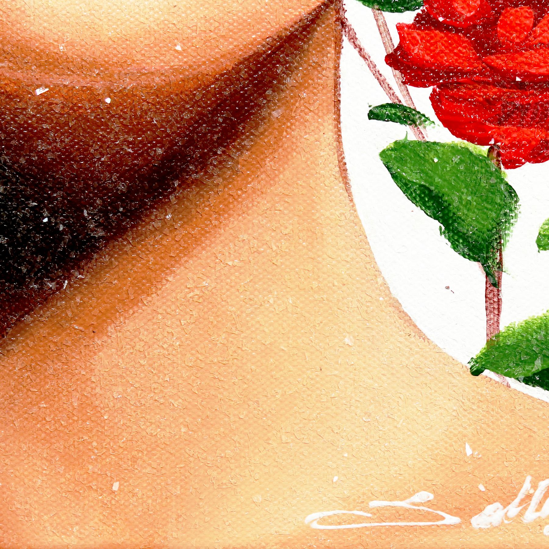 Rose rosse 1  -  Opera d'arte figurativa originale di Sally K in vendita 7