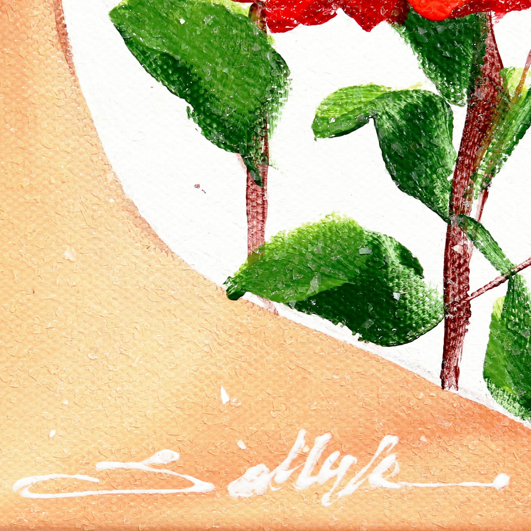 Rose rosse 1  -  Opera d'arte figurativa originale di Sally K in vendita 8