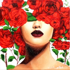 Rote Rosen 1  -  Originales figuratives Kunstwerk von Sally K