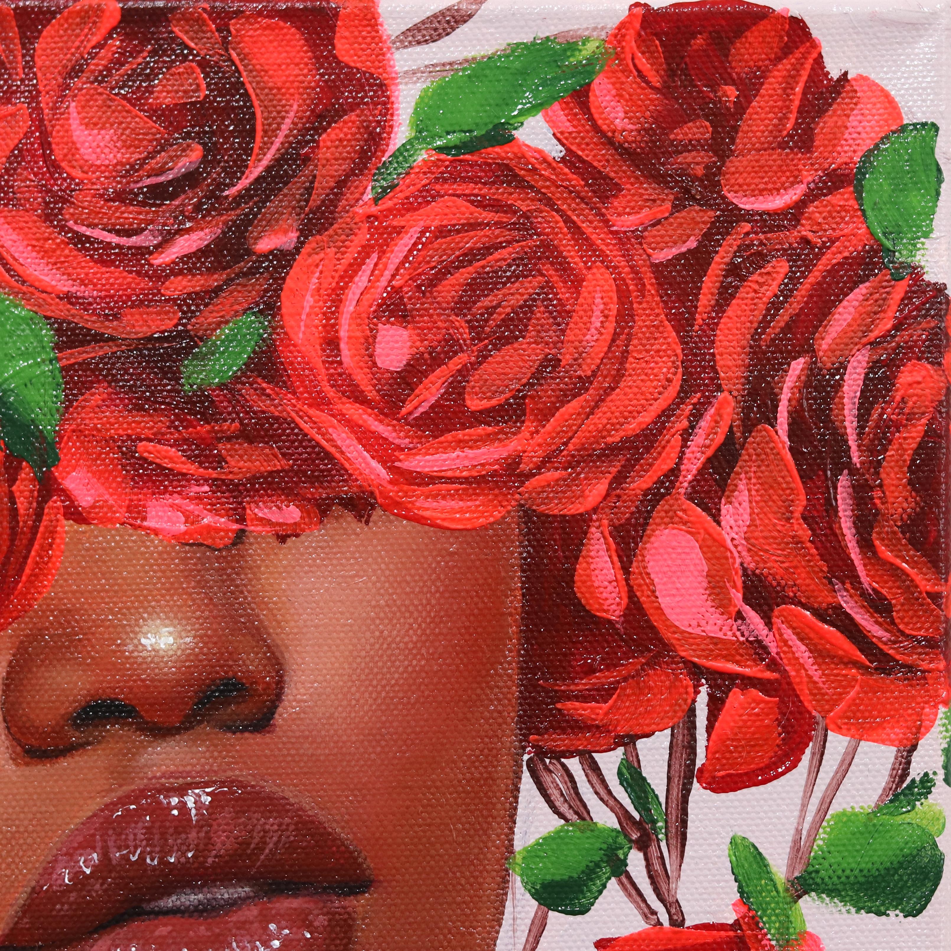 Rosas rojas 2  -  Obra de Arte Figurativa Original Dreamy Sally K en venta 4
