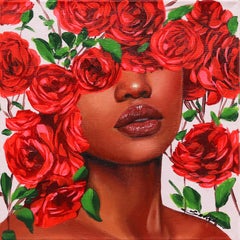 Red Roses 2  -  Original Dreamy Sally K Figurative Artwork