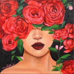 Red Roses 3  -  Original Sally K Figurative Artwork