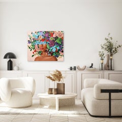 Gelassenheit  -  Original Vibrant Floral Sally K Figuratives Kunstwerk mit Blumenmuster