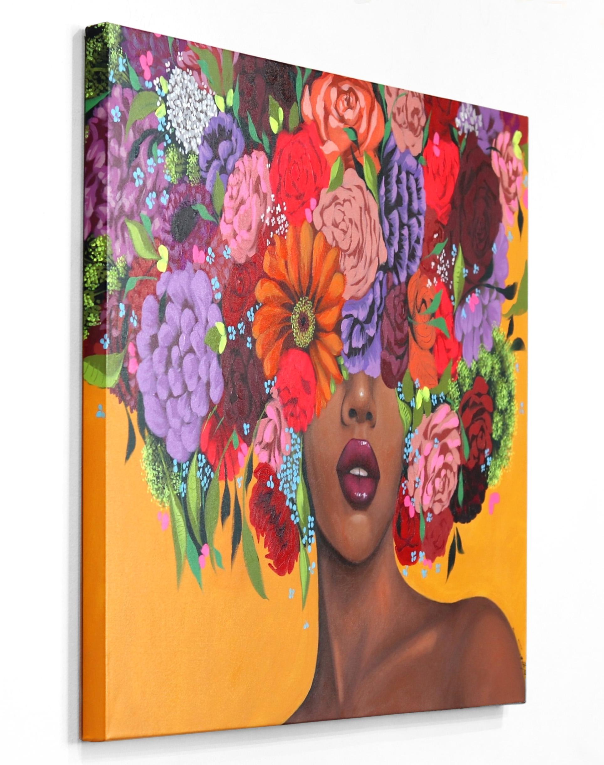 As your gaze lingers on one of Sally K’s paintings, you notice how Sally’s brush strokes add playfulness and life to the canvas, incorporating unexpected images and shapes of flowers, or abstract color combinations to convey the vibrant beauty of a