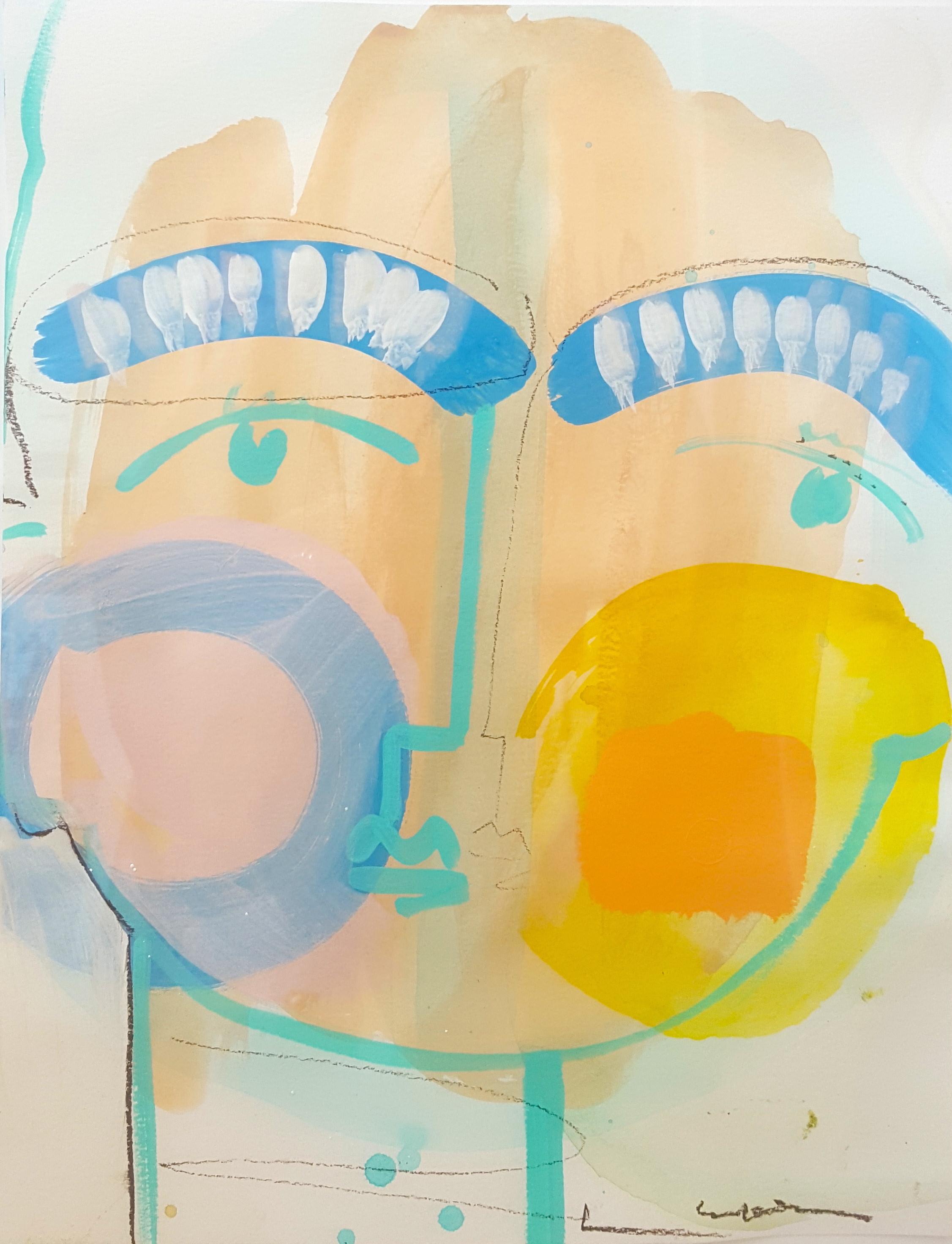 Chalked Face, 2013 - Mixed Media Art by Sally King Benedict