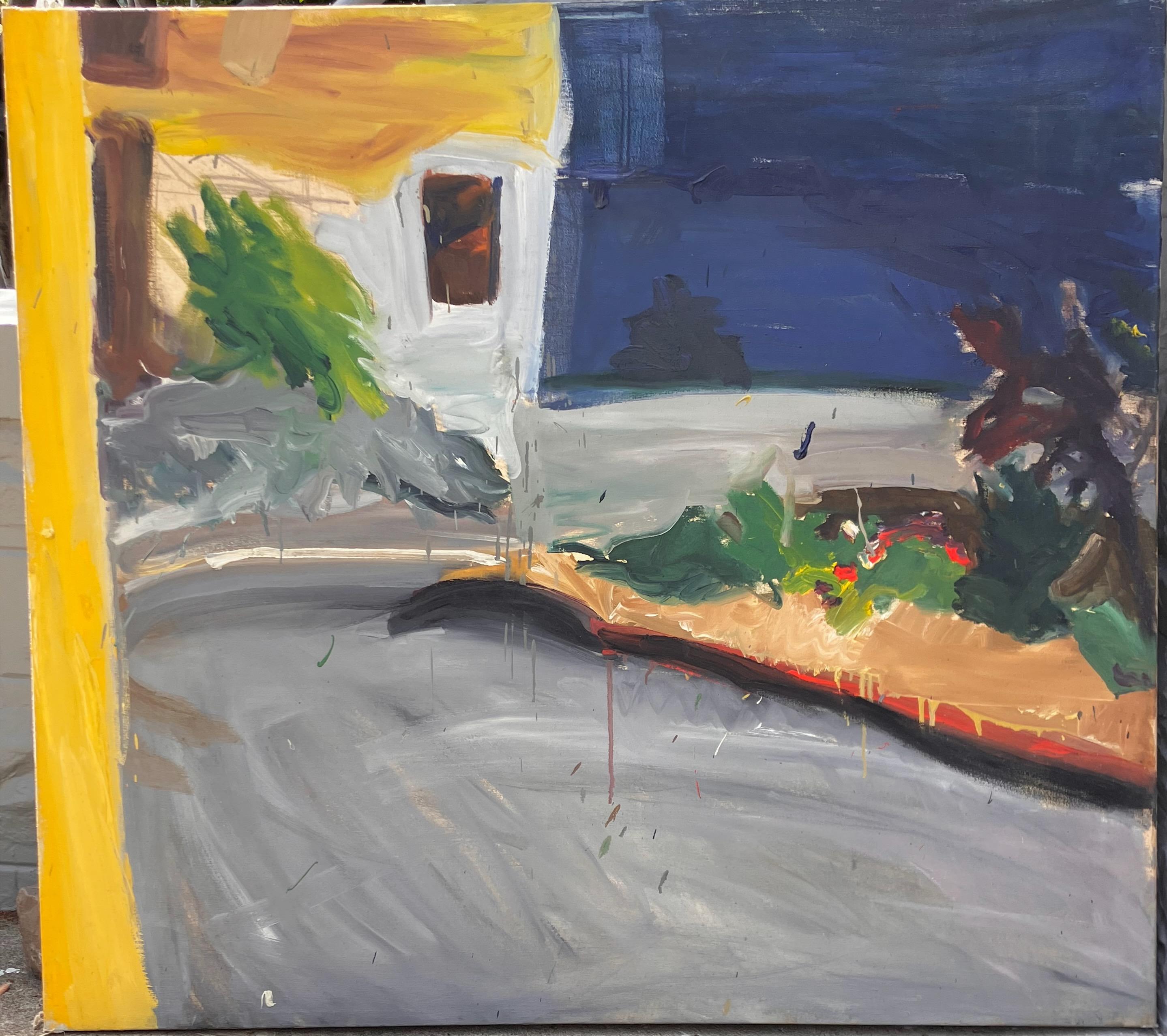 Ende der Straße I (Braun), Figurative Painting, von Sally Kissinger Wilt