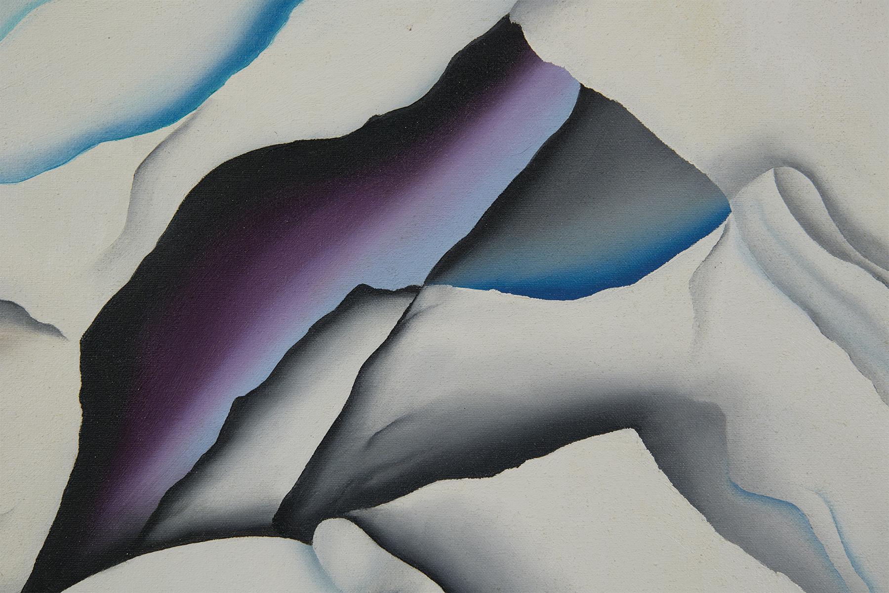 White Stone Surrealist Painting, Late 20th Century, Cleveland Female Artist For Sale 1