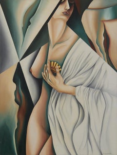 Mujer en concha, Art Decó de finales del siglo XX de un desnudo, Artista femenina de Cleveland