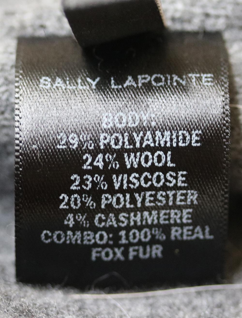 Sally LaPointe Cashmere Wool Hoodie with Fur Sleeves In Excellent Condition In London, GB