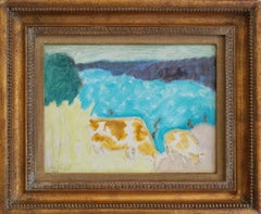 "Bucolic Landscape" Sally Michel Avery, Female American Modernist Bright Pastel