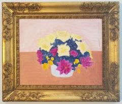 "Floral Still Life, " Sally Michel Avery, Female American Modernist Bright Pastel