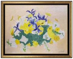 Sally Michel Avery Original Painting Oil On Board Signed Floral Framed Artwork