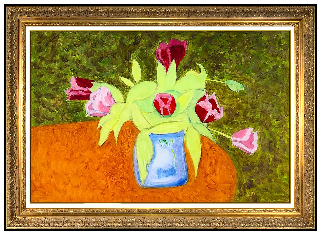 Sally Michel-Avery Still-Life Painting - Sally Michel Avery Original Painting Oil On Canvas Signed Large Floral Artwork