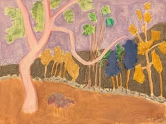 "Various Trees" by Sally Michel Avery, Oil on canvas board, 1985
