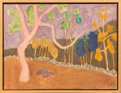 "Various Trees" by Sally Michel Avery, Oil on canvas board, 1985