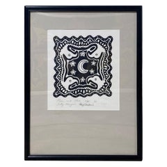 Sally Morgan Signed Australian Aboriginal Art Limited Ed. Print Moon and Stars