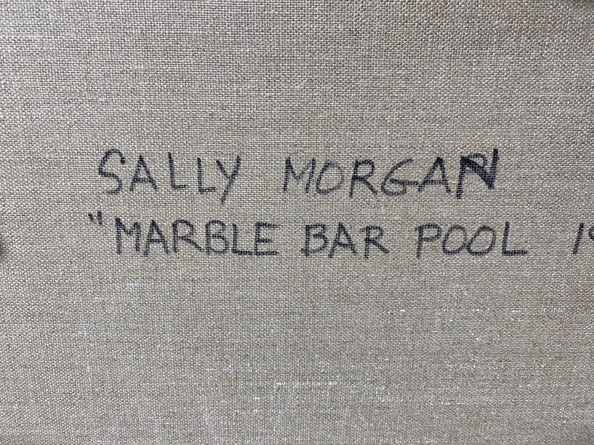 Sally Morgan Signed Australian Aboriginal Art Original Painting Marble Bar Pool For Sale 7
