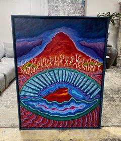 Sally Morgan Signed Australian Aboriginal Art Original Painting Marble Bar Pool