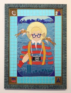 Sally Nicholson, Portrait of David Hockney, Tapestry