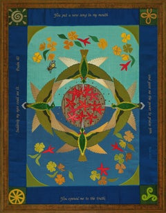 Sally Nicholson, Hummingbirds, Tapestry, Framed