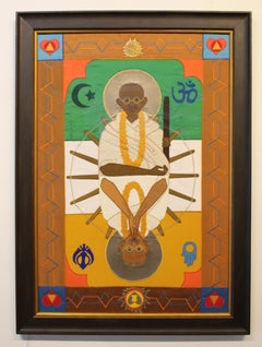 Sally Nicholson,  Portrait of Gandhi, Tapestry