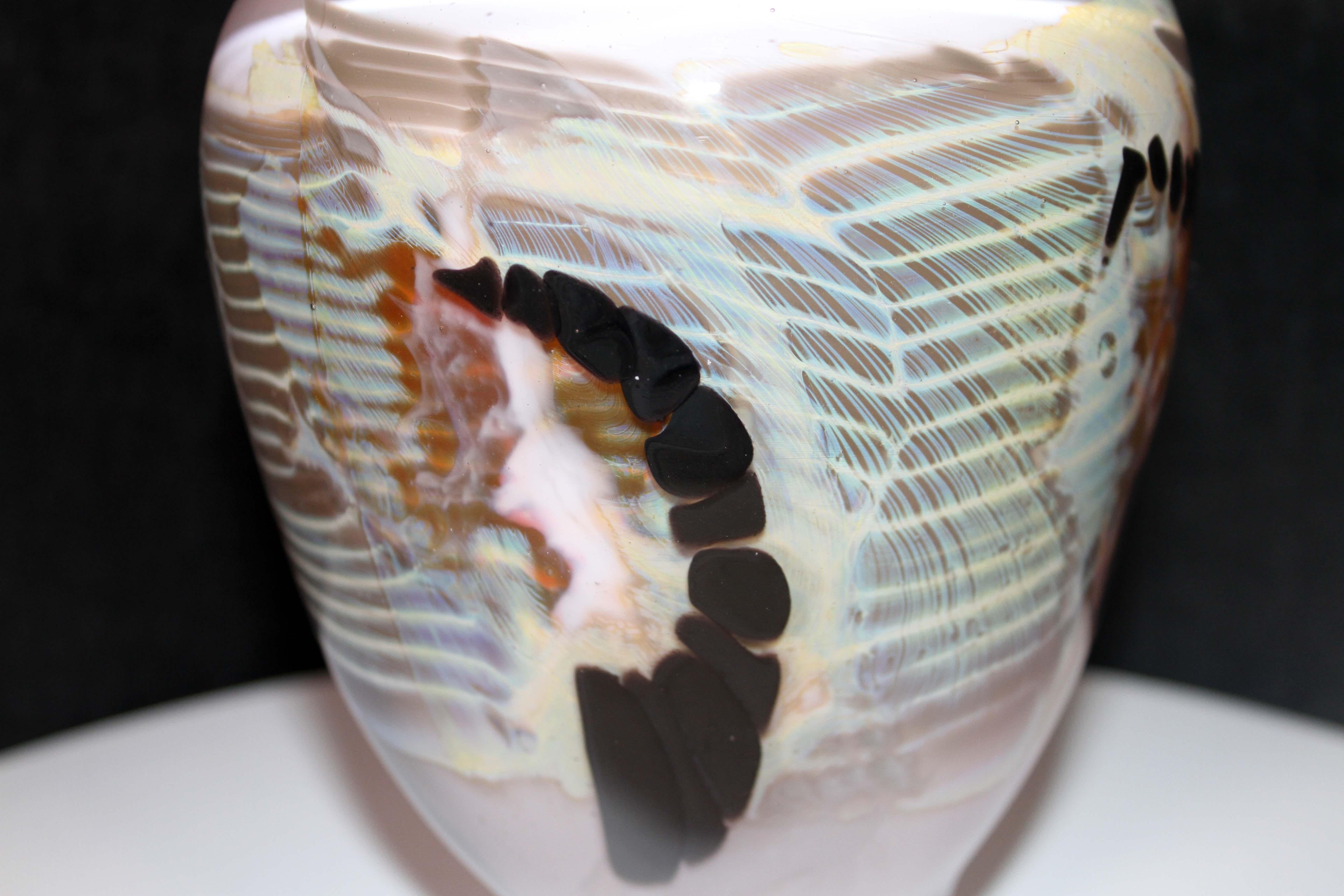 Vase en verre d'art contemporain soufflé à la main et ensemble de 3 sculptures de Sally Rogers Bon état - En vente à Keego Harbor, MI