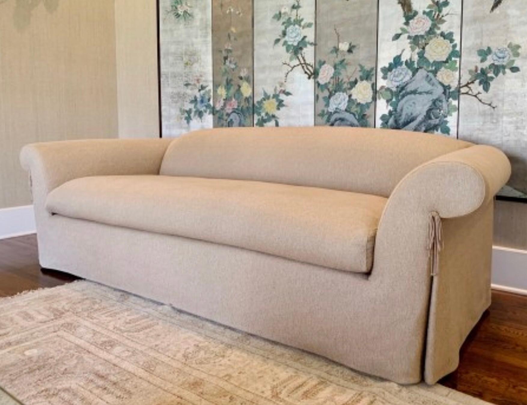 Post-Modern Sally S. Lewis J Rober Scott Josephine Sofa Taupe Wool Down Filed Organic Modern