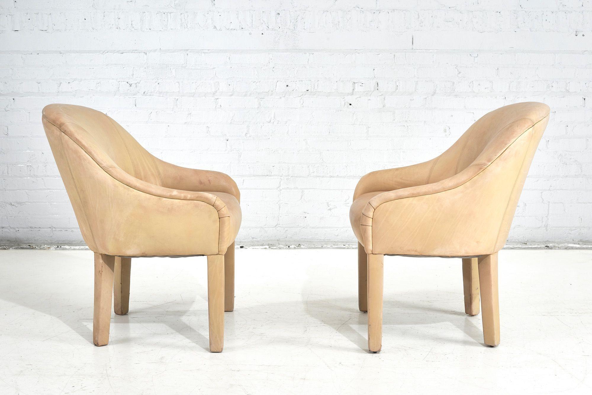 Sally Sirkin for Robert Scott Pair of Leather Arm Chairs, 1970 For Sale 4