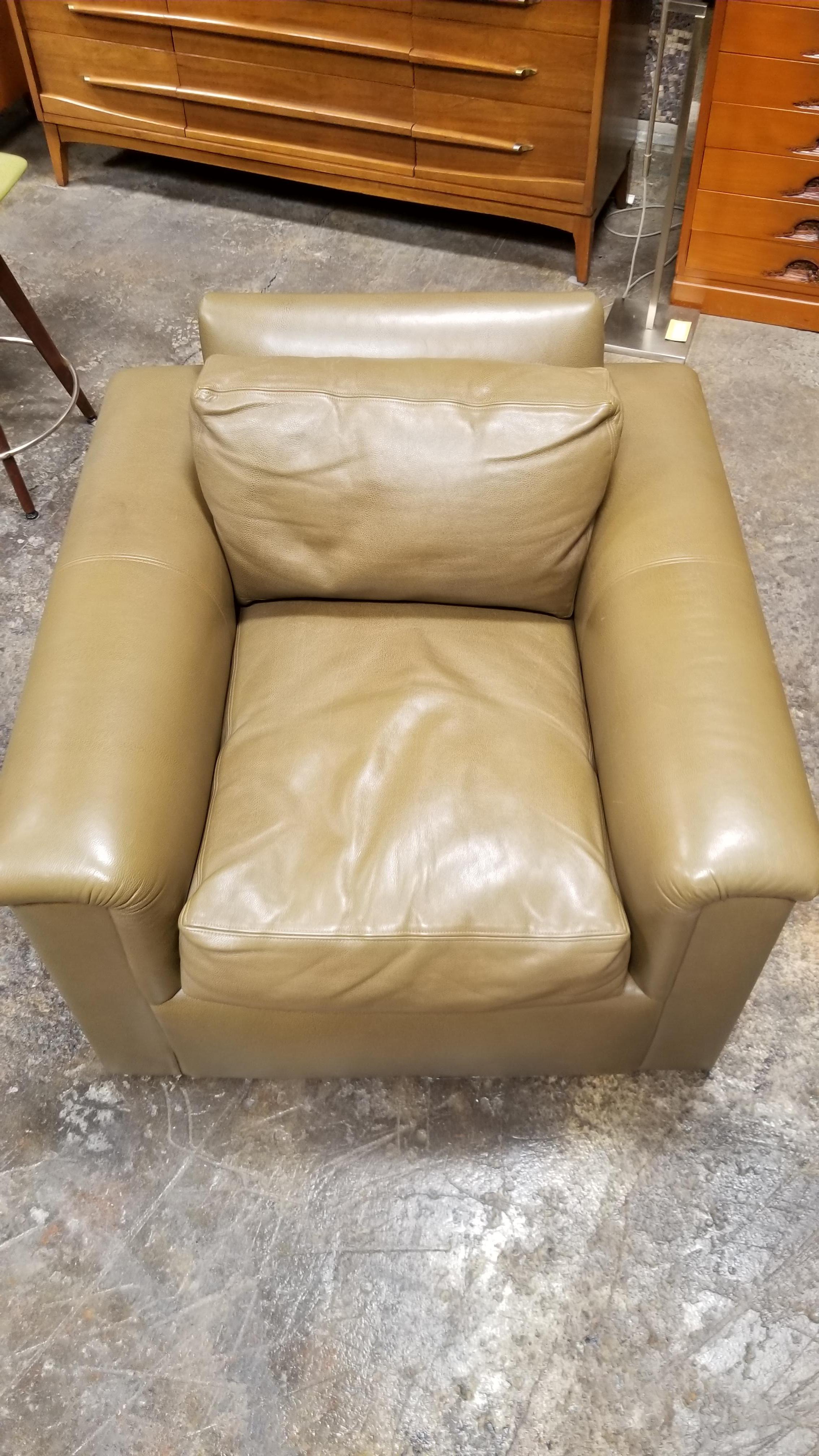 Sally Sirkin Lewis by J. Robert Scott Leather Lounge Chair 1
