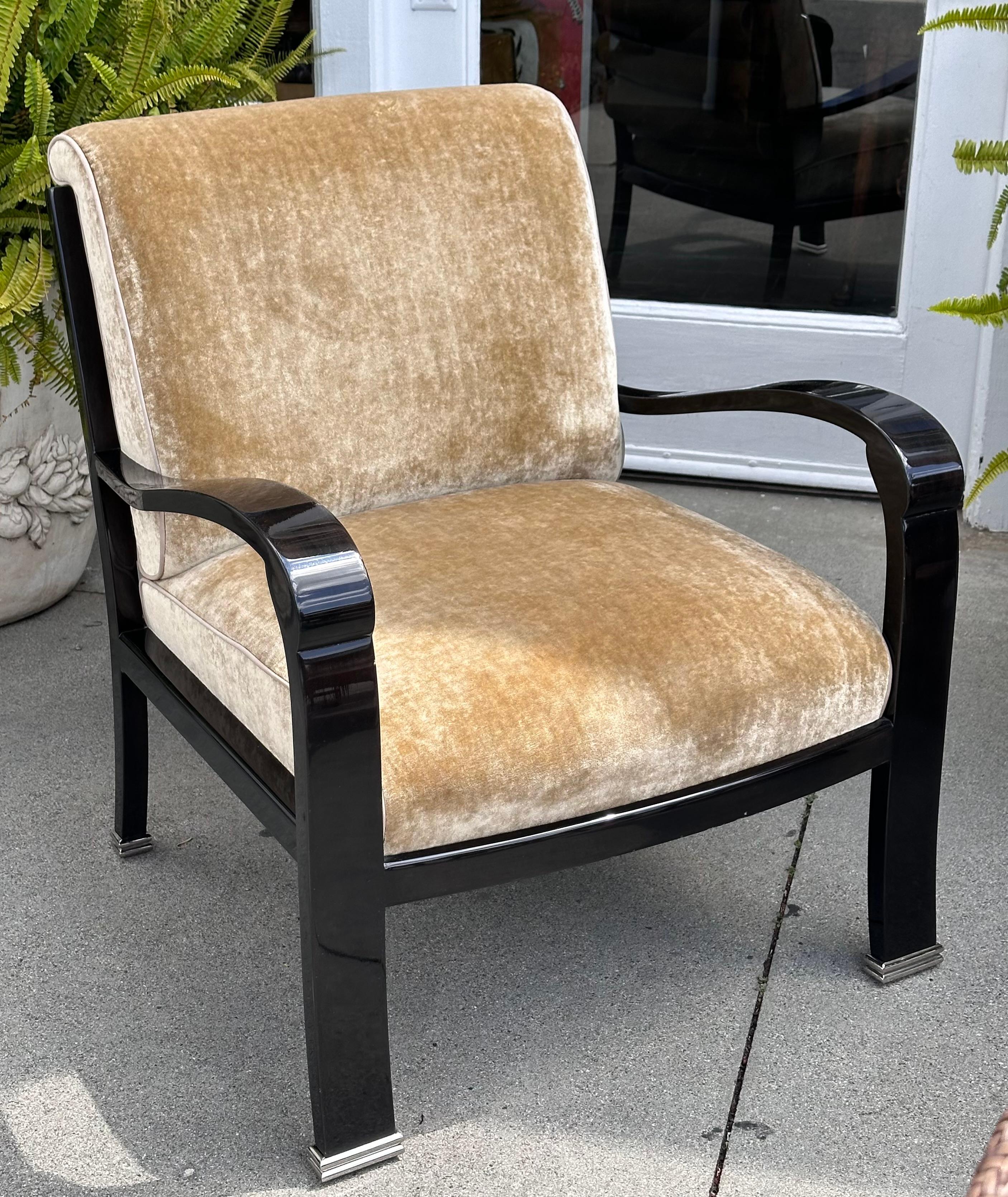 Sally Sirkin Lewis for J. Robert Scott Art Deco Club Chair In Good Condition For Sale In LOS ANGELES, CA