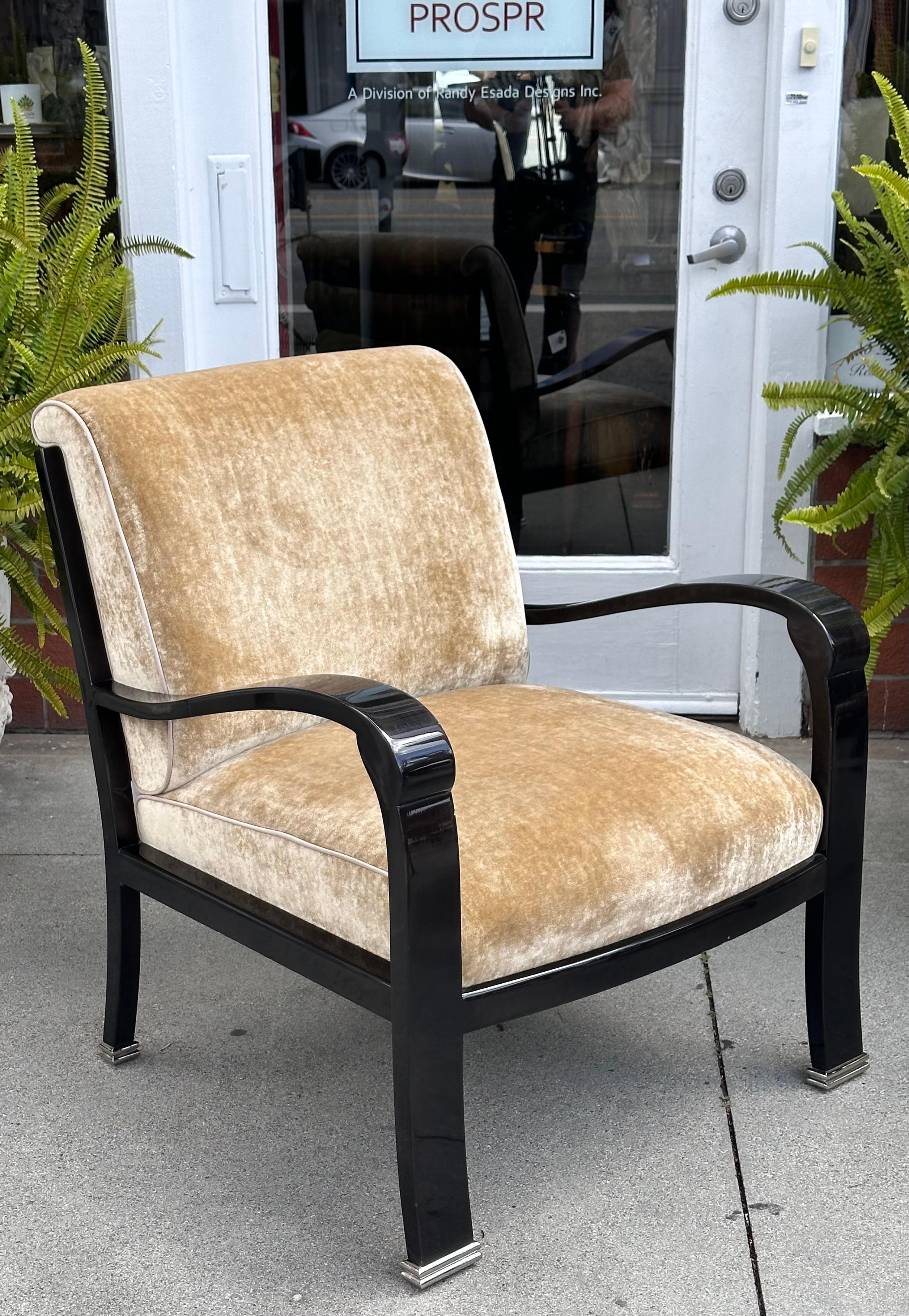 Wood Sally Sirkin Lewis for J. Robert Scott Art Deco Club Chair For Sale
