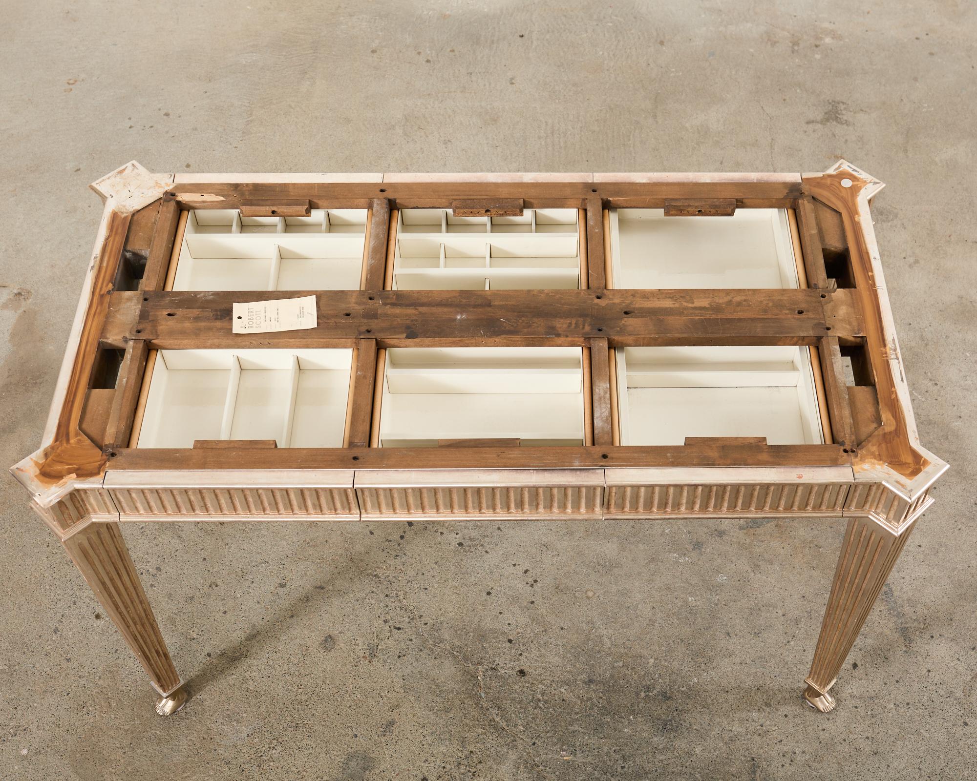 Sally Sirkin Lewis Neoclassical Marble Top Library Table Desk For Sale 13