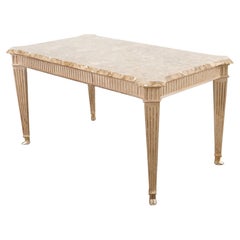 Sally Sirkin Lewis Neoclassical Marble Top Library Table Desk