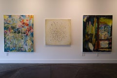 Landscape with Poppies, Original Oil Painting on Linen, 2020