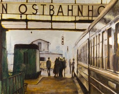 Towards Alexanderplatz, Original Oil Painting on Linen, 2020