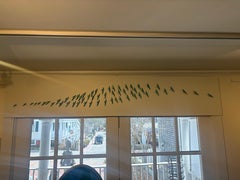 "Al crepuscolo 6" scultura in bronzo, Murmure di uccelli in volo, tridimensionale