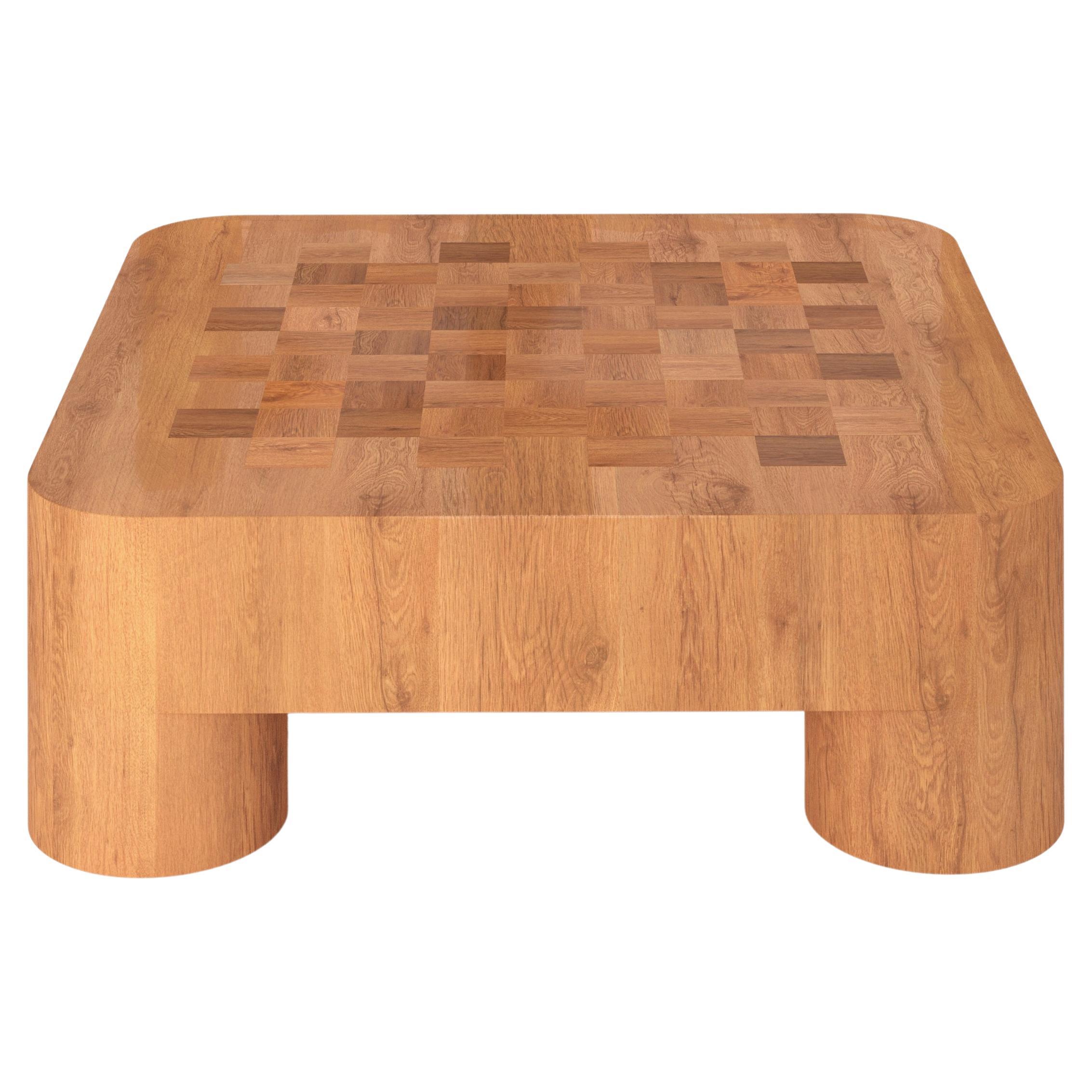 Sally Solid Wood Coffee Table with Marquetry top in Reclaimed Oak by Fred&Juul
