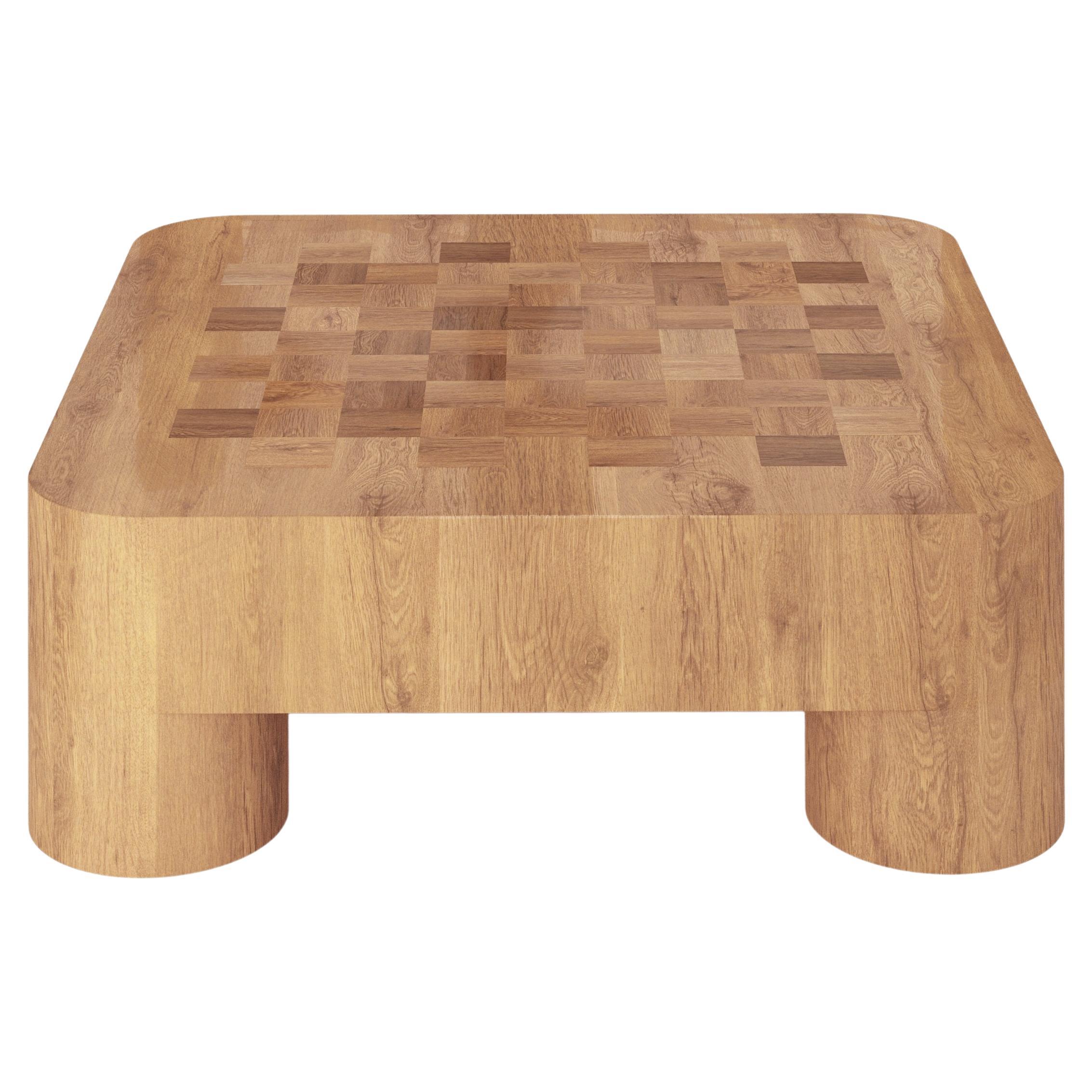 Table basse Sally Solid Wood avec plateau en marqueterie en chêne de récupération par Fred&Juul en vente