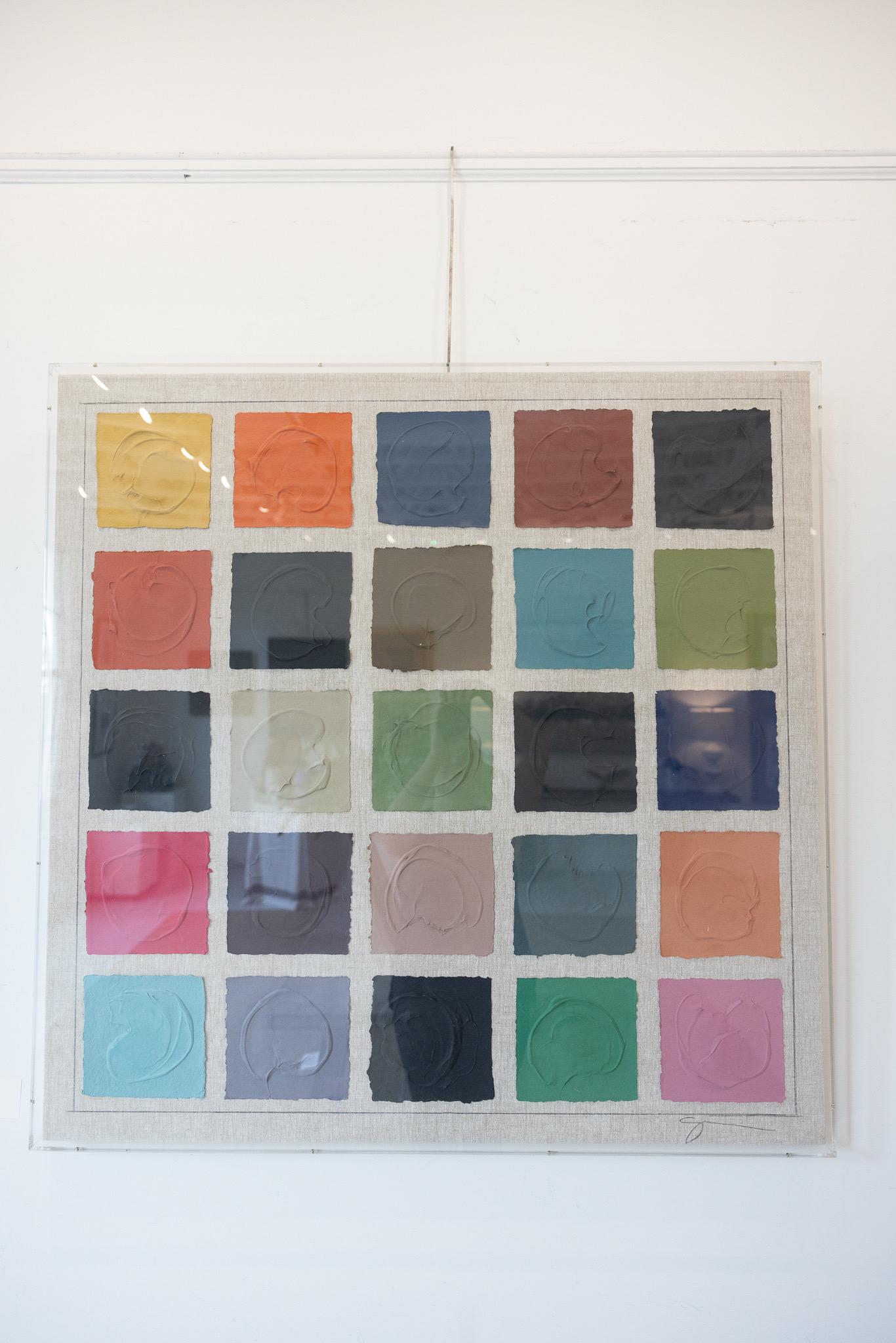 Theory of Color n° 7 de Sally Threlkeld, encadré en acrylique, papier sur lin 2
