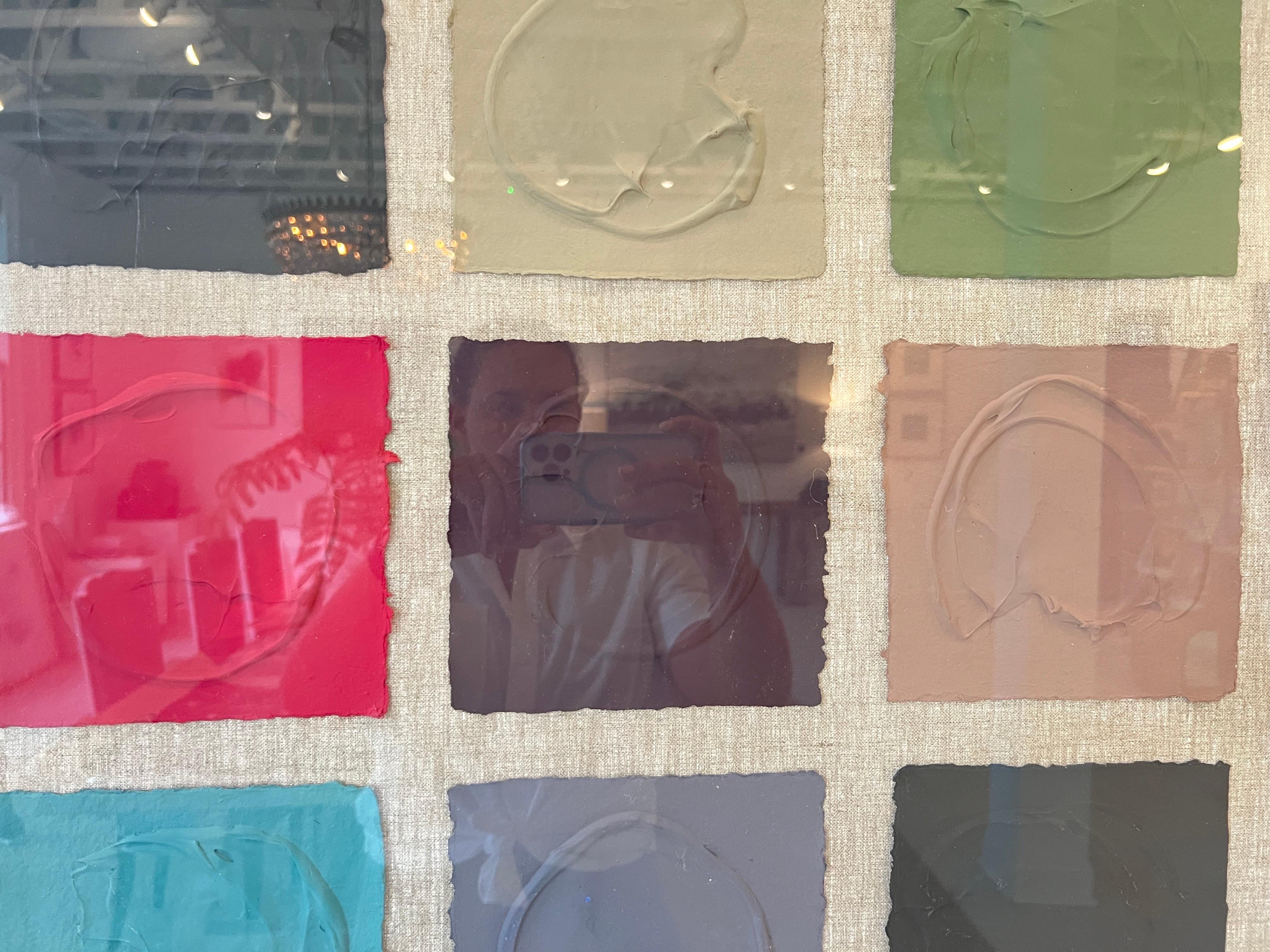 Theory of Color n° 7 de Sally Threlkeld, encadré en acrylique, papier sur lin 8