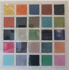 Color Theory No. 7 by Sally Threlkeld, Framed in Acrylic, Paper on Linen