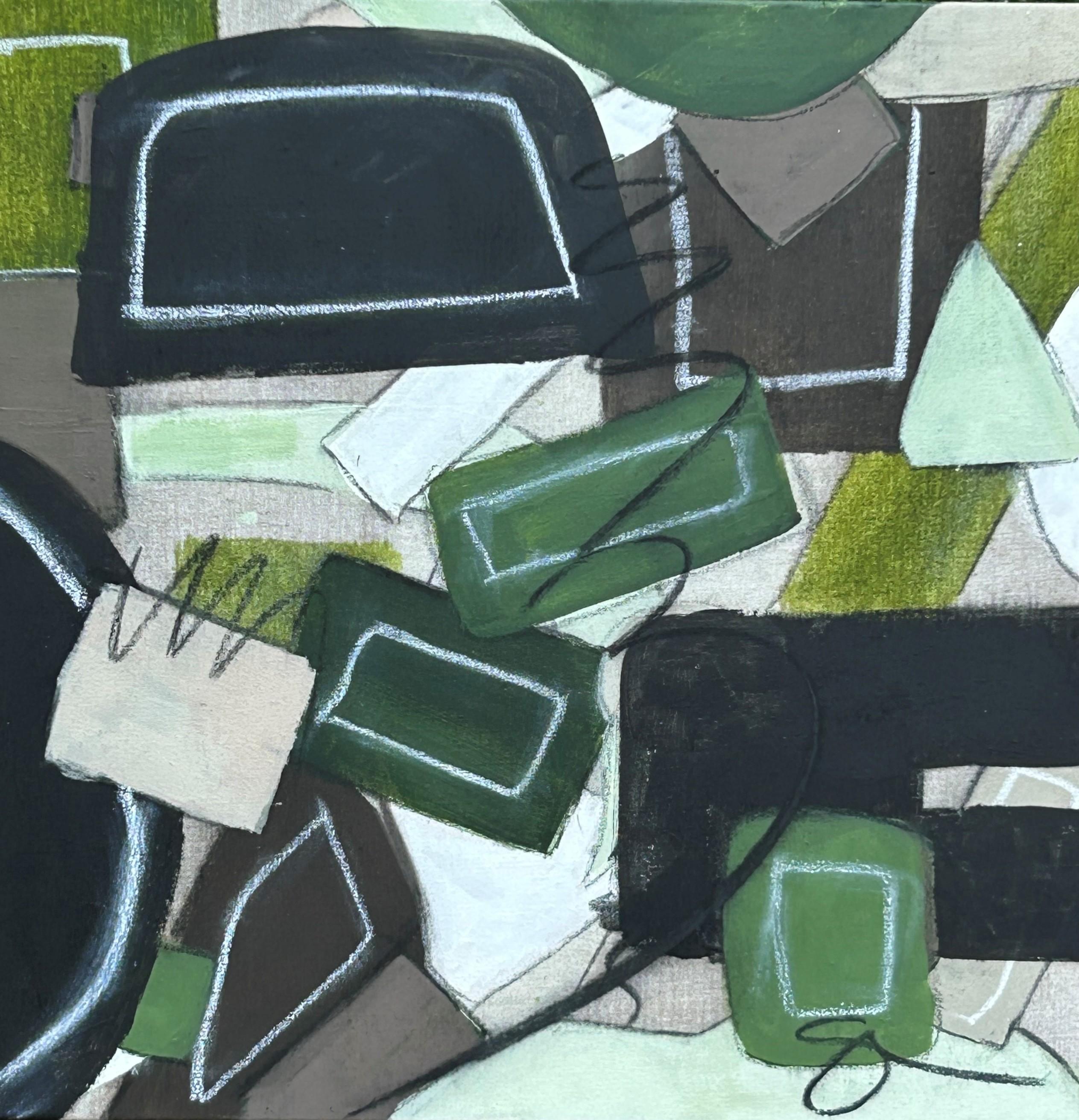 In Connections I, l'artista Sally Threlkeld esplora la tranquilla tensione tra forma, linea e texture. Questa opera a tecnica mista su tela di 25 x 25 pollici presenta segni sottili, superfici stratificate e una tavolozza rilassante che invita alla