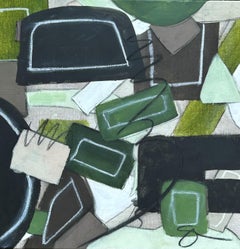 Conexiones I by Sally Threlkeld, Óleo sobre lienzo Pintura contemporánea Negro