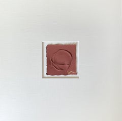 Galerie photographique rouge de Sally Threlkeld, huile carrée encadrée sur papier bloc de couleur