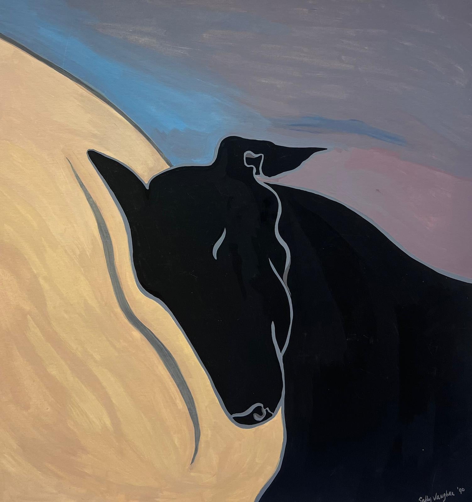 Sally Vaughan Abstract Painting - Contemporary British Abstract Original 'A Dog's Life' Painting