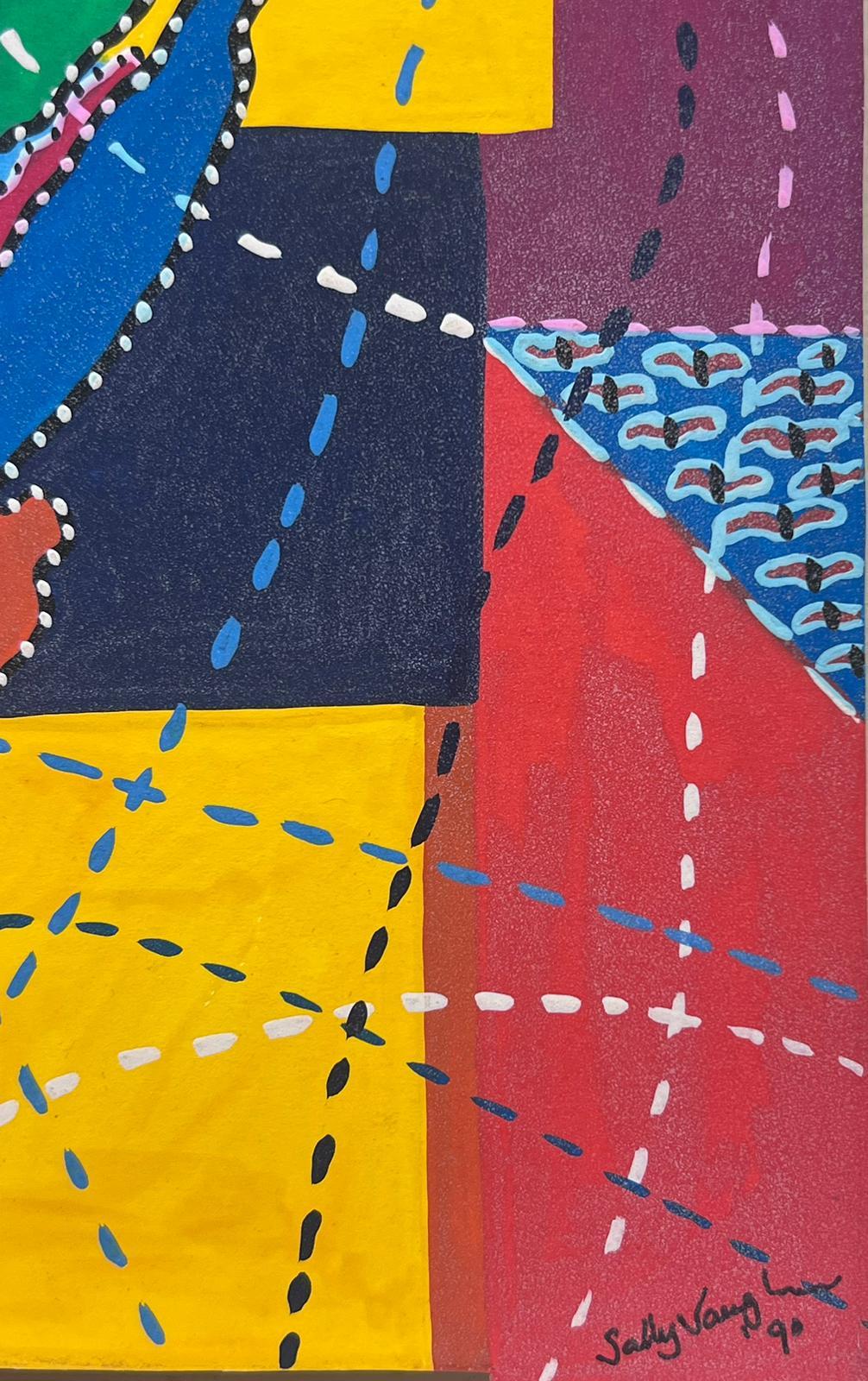 Pittura astratta britannica contemporanea originale Design/One colorato - Painting di Sally Vaughan