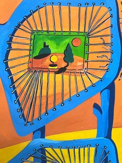 Contemporaneo Britannico Astratto Pittura Originale Fantasia Schermo Web Paesaggio
