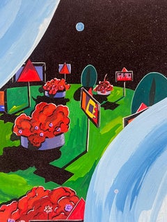 Contemporary British Abstract Original Painting Surrealist Landscape